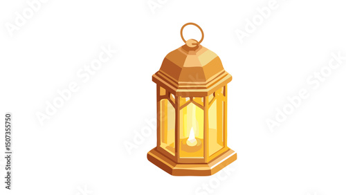 Bright Ramadan Lantern with Warm Light