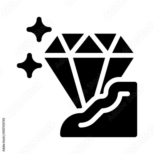 diamond mine glyph icon