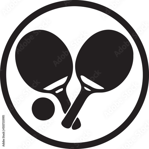 Ping Pong Paddles and Ball Icon