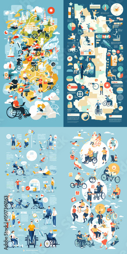 Visualizing Inclusion: A poignant visual representation of accessibility and inclusion, highlighting diverse community activities and the importance of universal design.