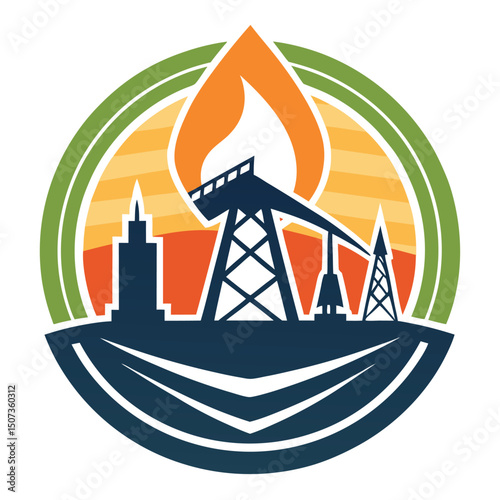 Oil Industry Logo Design Concept  Vector Art and Illustration for Energy Branding

