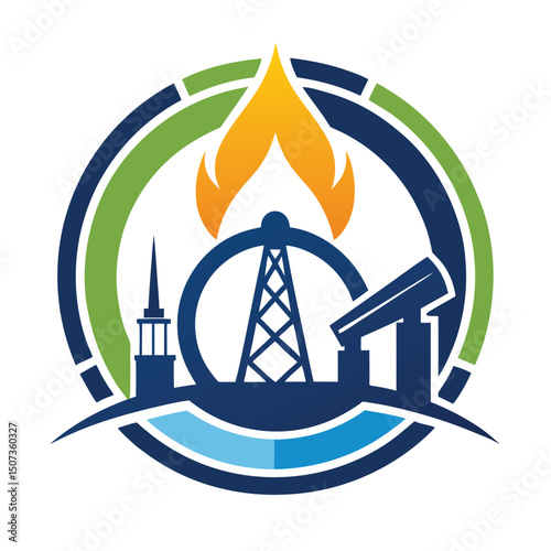 Oil Industry Logo Design Concept  Vector Art and Illustration for Energy Branding

