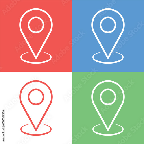 Location pin sign symbol vector flat icon
