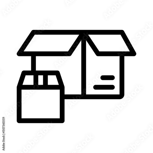 cardboard box line icon