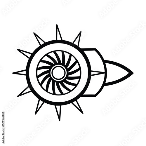 Show a Hybrid Aircraft Engine Turbine
