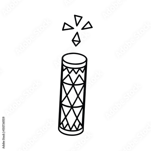 Throw A Tall Cylinder With Geometric Carved Detail