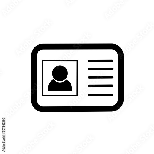 Identity card icon in flat style. Identity badge vector illustration on white isolated background. Access card holder person business concept. ID badge icon illustration. ID card icon.