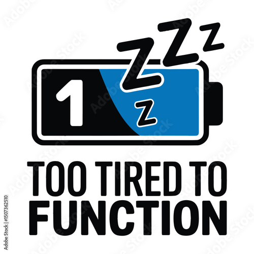 Too Tired To Function One Percent Battery T Shirt Design