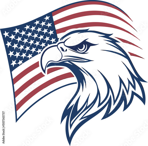 Patriotic Eagle Symbol American Flag Represents Freedom