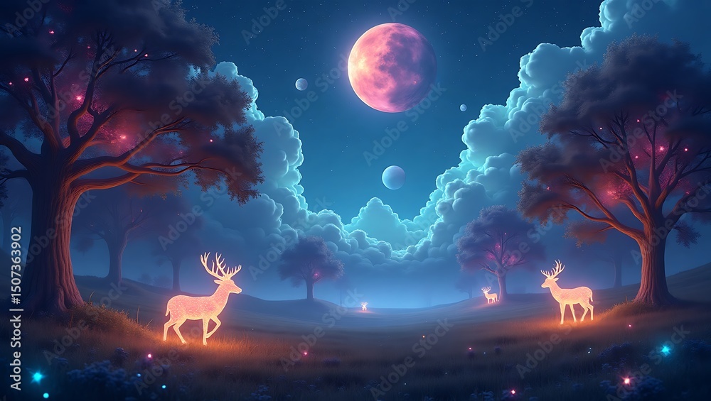 Fototapeta premium Dream of the Celestial Forest