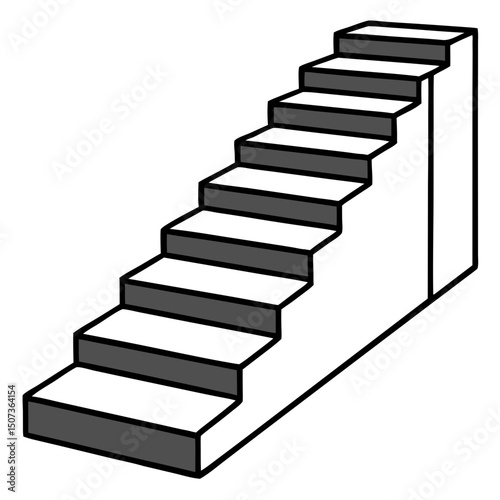 Steps leading upwards representing growth in minimalist style  