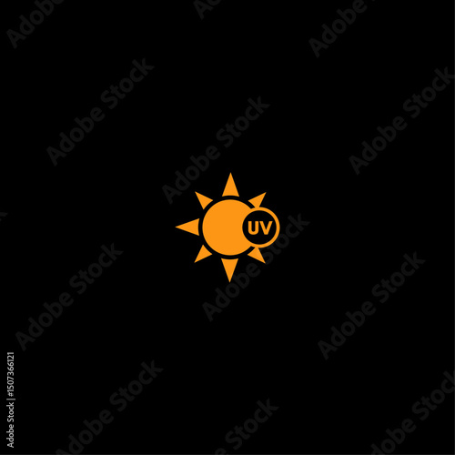 UV protection logo icon flat vector design