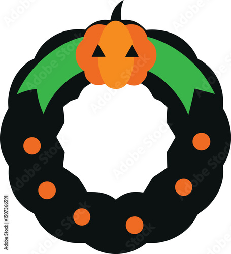 halloween pumpkin with bats