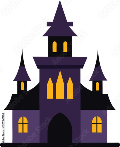 halloween castle vector illustration