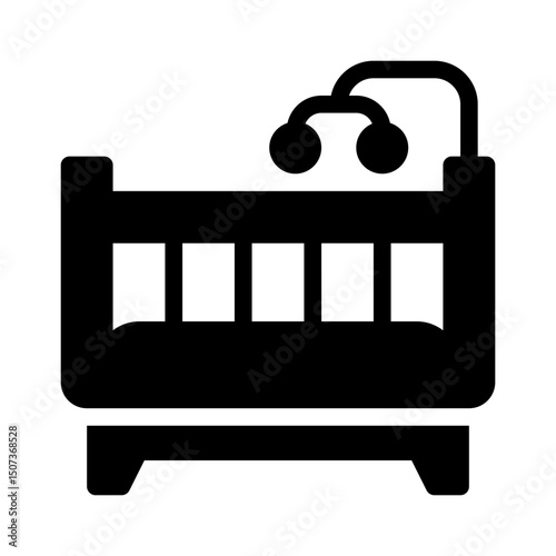 baby crib glyph icon