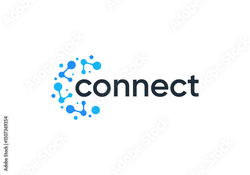 circle letter C global connect logo. network signal technology connectivity symbol icon vector design	
