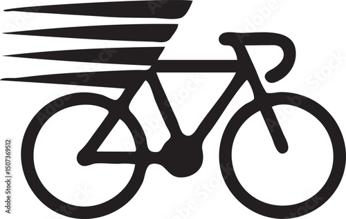Fast Bicycle Racing Silhouette Icon