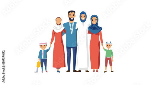 Warmth and Togetherness in Muslim Family Silhouette
