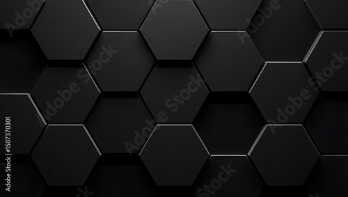 Abstract Dark Hexagon Pattern Background Texture for Design Projects showcasing a sleek and modern geometric design ideal for presentations or websites.