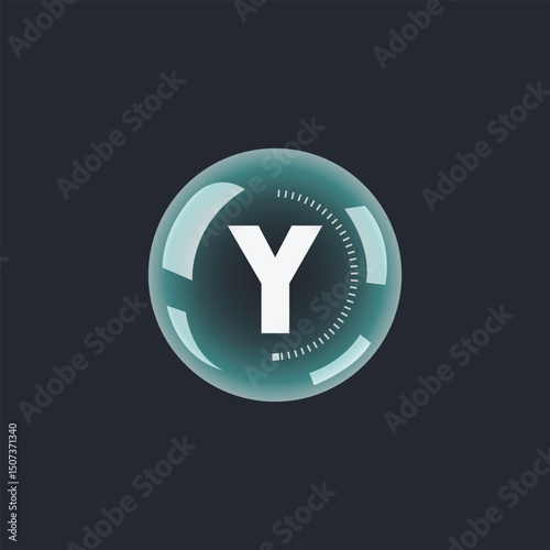 Glossy Letter Y Logo Design