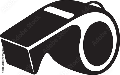 Sports Whistle Icon in Minimal Monochrome Style

