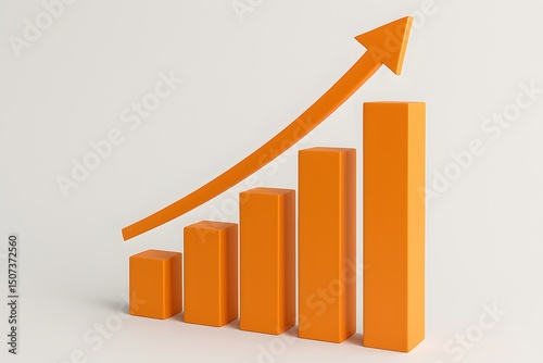 3D Orange Bar Graph with Upward Trending Arrow. Free Download 3D Orange Bar Graph with Upward Trending Arrow. - GFXLoad