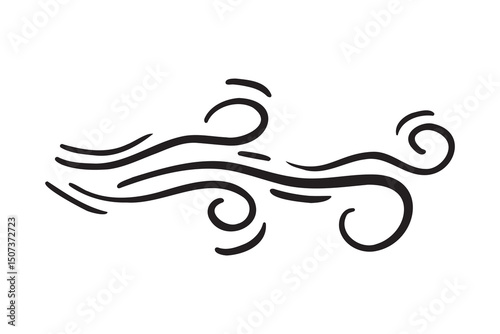 wind gust cartoon icon doodle hand drawn. Outline drawing wind gust cartoon line clipart symbol