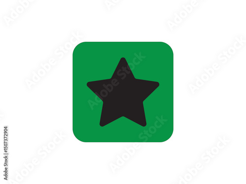 Star icon in round box icon and illustration 