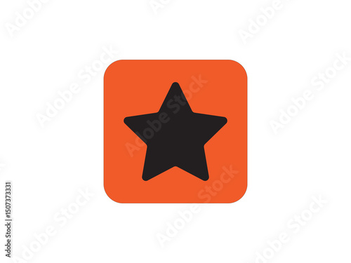 Star icon in round box icon and illustration 
