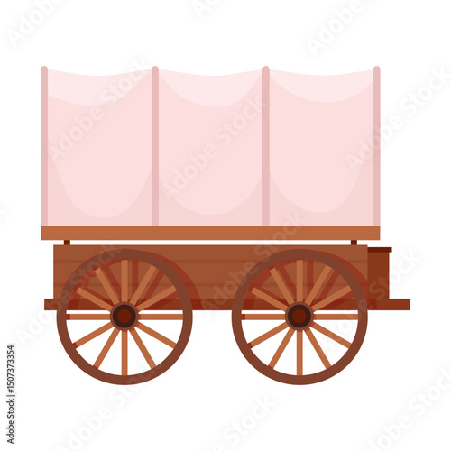 Old covered wagon of American pioneers