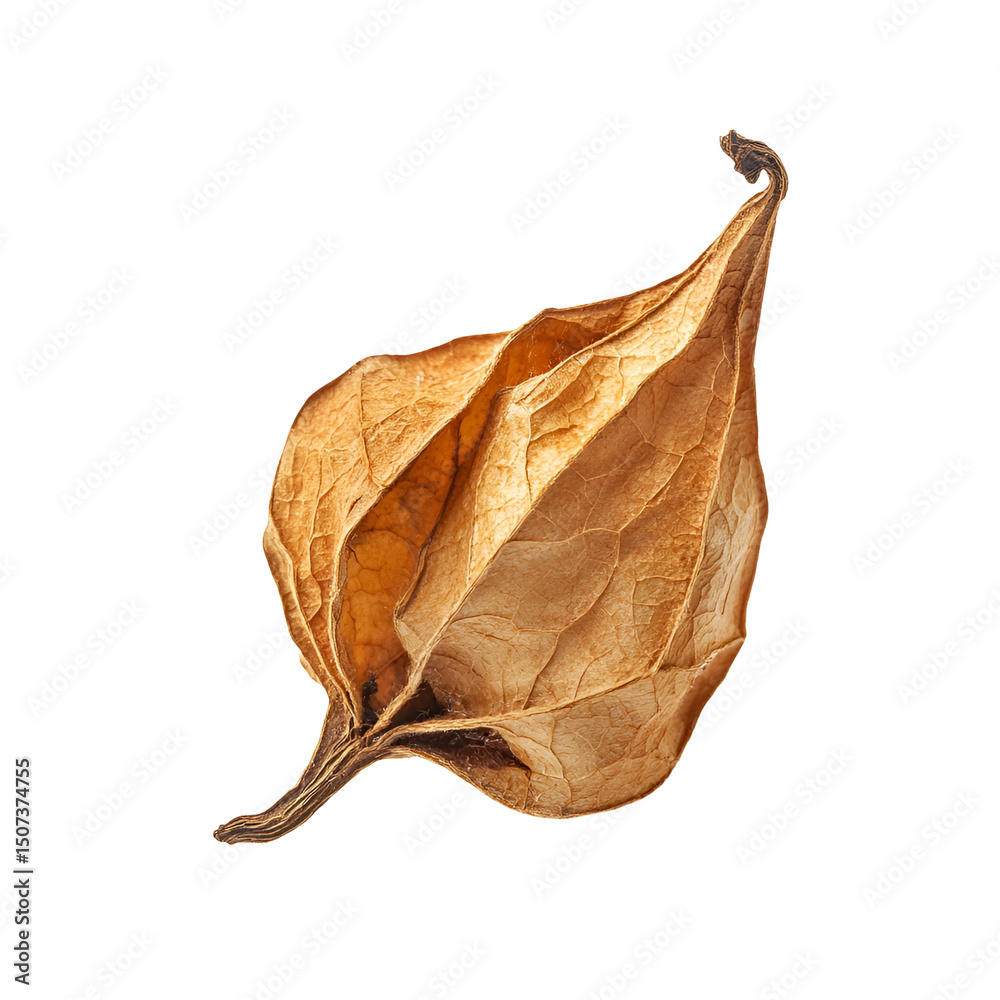 Fototapeta premium Dried Physalis fruit on black background botanical art nature detail