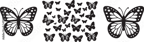 Butterfly Silhouettes Vector Set: Nature, Insect, Decorative and More