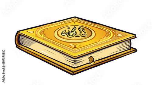 Gold Calligraphy of Quran Verses Vector Art
