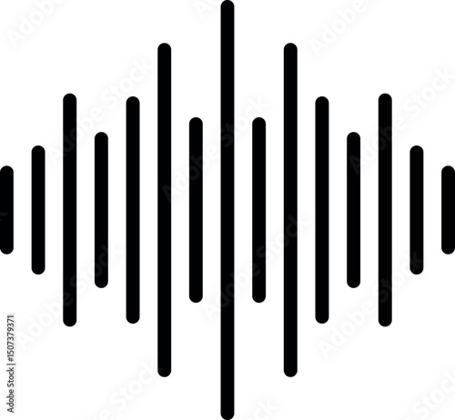 A clean, vector-based graphic of a simple audio waveform.
