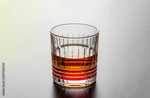 Elegant Glass of Whiskey on a Reflective Dark Surface