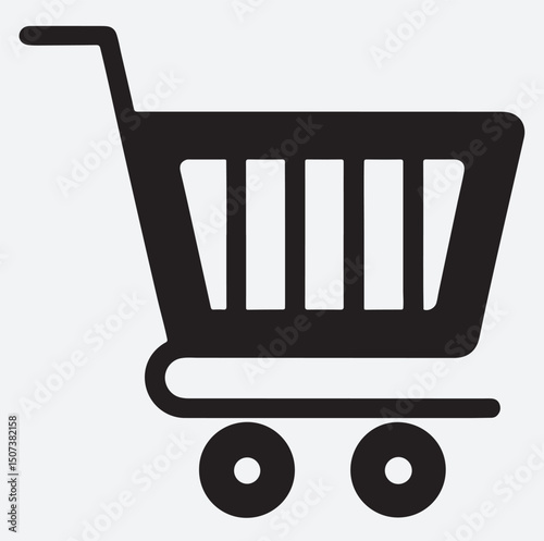 shopping cart silhouette vector art illustration, vector shopping cart icon