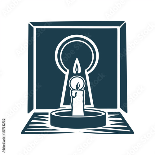 Minimalist Candle Flame Shadow Work Icon
