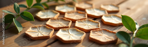 pressed plant fibers arranged soft repetitive hexagonal pattern rustic wooden surface warm diffused natural