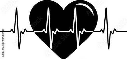 Heartbeat ekg heart health medical graphic
