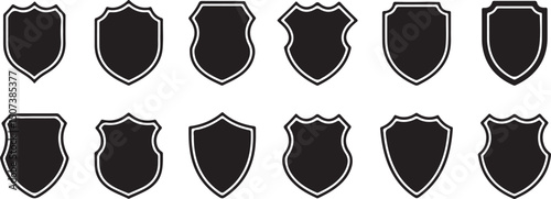 Police Badge & Shield Silhouettes Vector Set: Law, Security, Authority & More