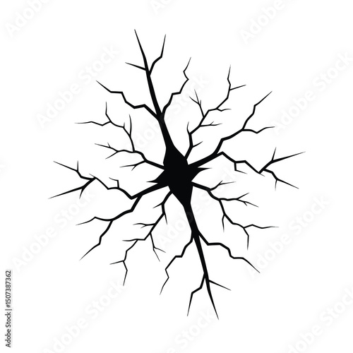 crack and fissure  silhouette