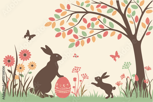 Easter Garden Whimsy – Vector Silhouette Set