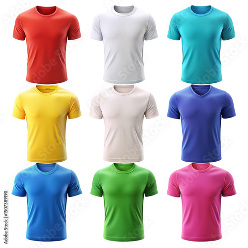 t shirts on white background