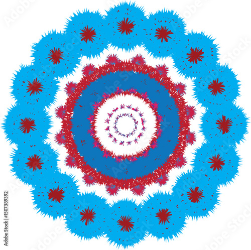 Colorful Holi Rangoli: Isolated on White Background, Perfect for Festive Celebrations and Holi Decor