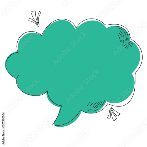 Line frame speech bubble with comic style text balloon. Includes talk dialog bubble, doodle thinking cloud, and line balloon frame design. Vector illustration for conversation UI design.
