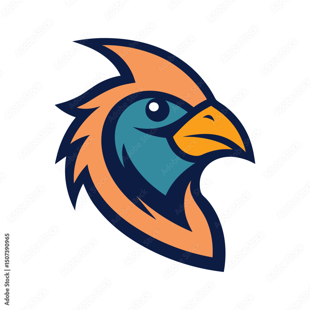 Obraz premium A lovebird head mascot logo vector art illustration
