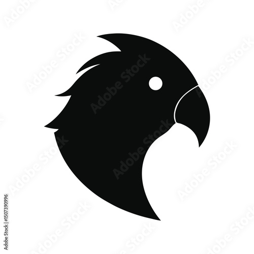 A lovebird head silhouette vector art illustration