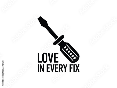 Love in every fix screwdriver tool repair heart design