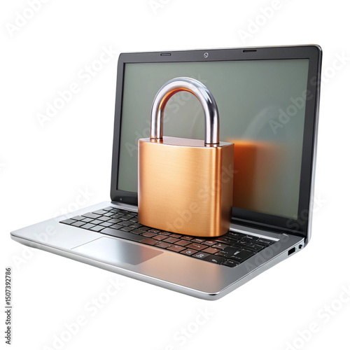 laptop with padlock