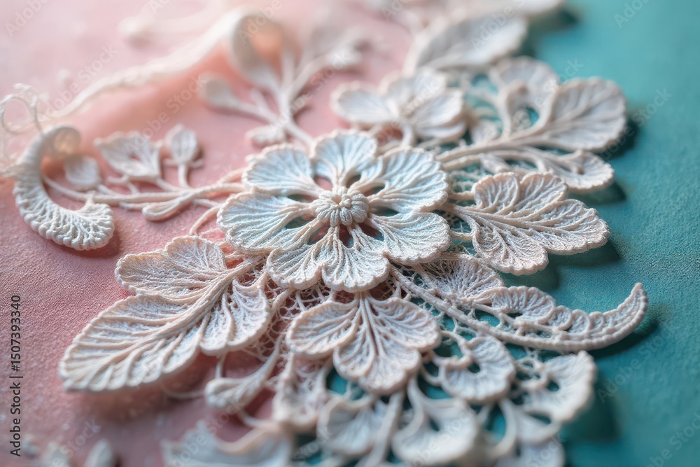 Obraz premium Intricate floral pattern lace doily, delicate texture , stylish, detail